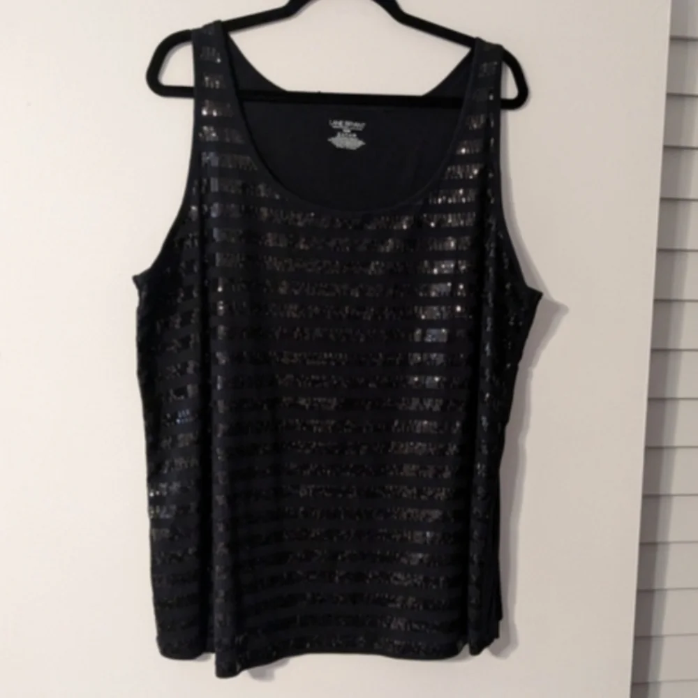 Lane Bryant Black Sequin Tank Top 18/20 - Picture 4 of 5
